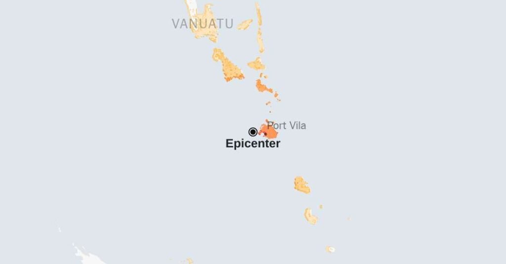 Map: 7.3 magnitude earthquake near Vanuatu