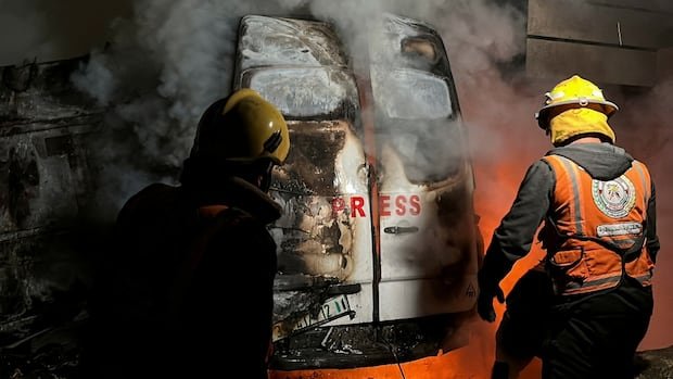 Gaza medics say an Israeli strike killed five Palestinian journalists, while IDF says it hit militants