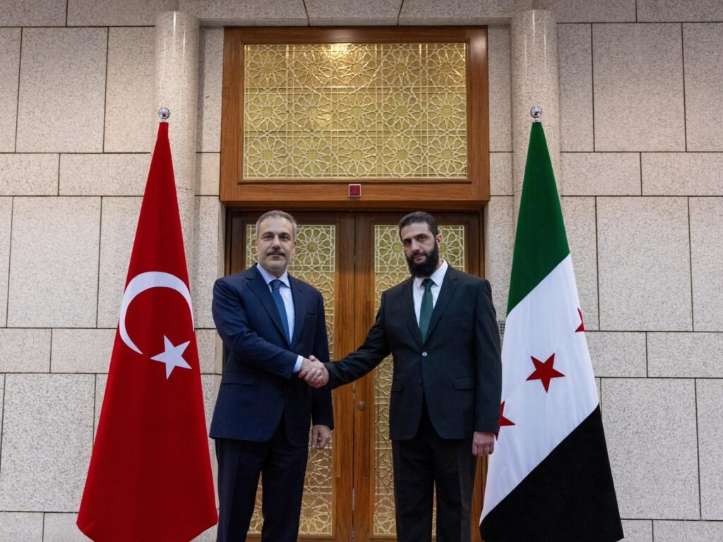 Turkiye FM meets Syria’s new leader, calls for lifting of global sanctions | Syria’s war news