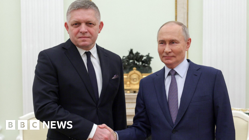 Robert Fico from Slovakia meets Vladimir Putin during a surprise visit to Moscow