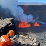Warning after toddler almost runs off cliff