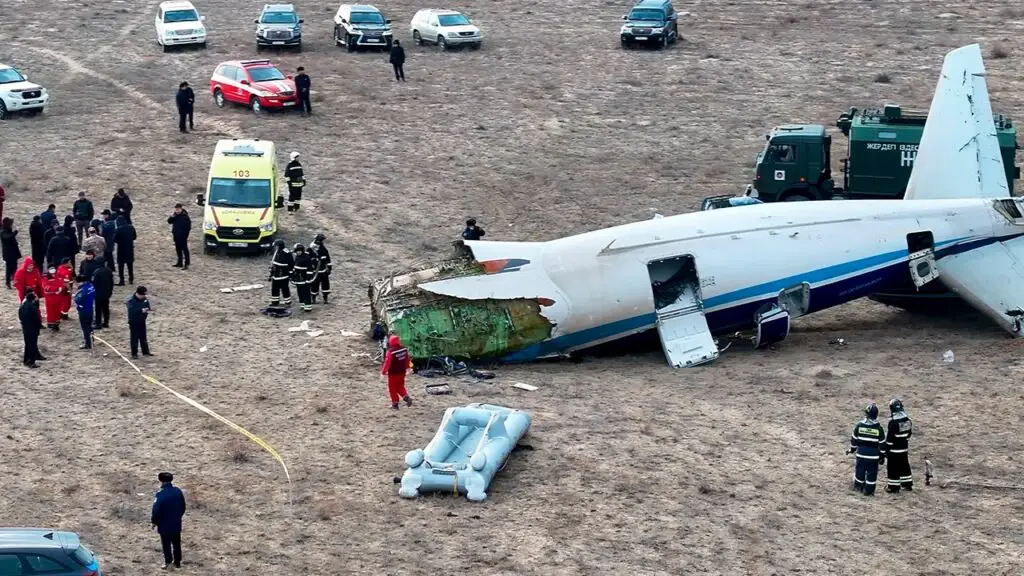 Azerbaijan Airlines plane en route to Russia crashed hundreds of kilometers off course, dozens feared dead