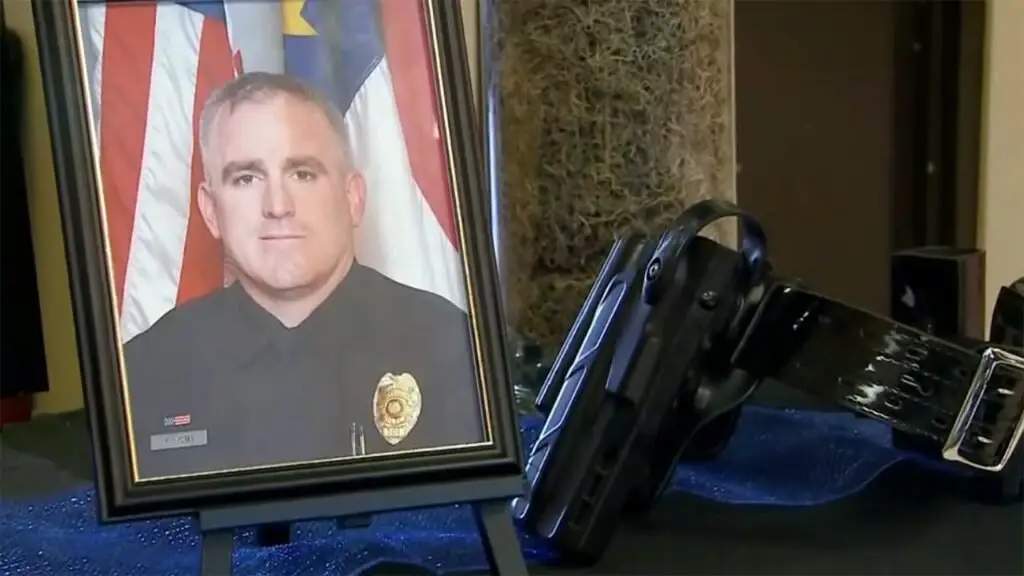 A North Carolina police officer was shot and killed in a grocery store