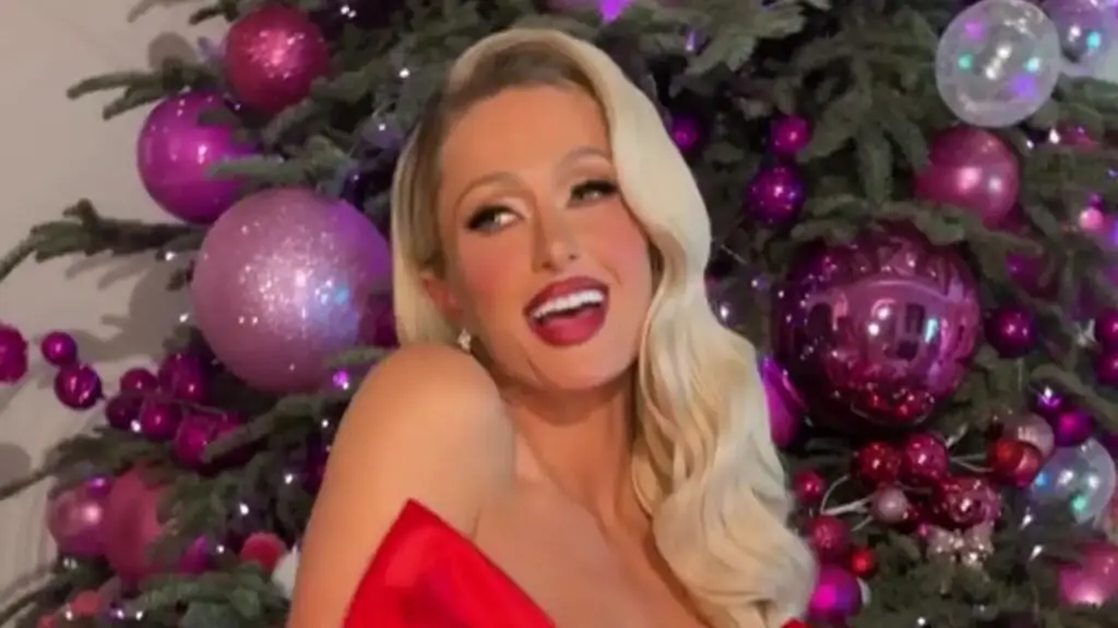 Paris Hilton goes nearly naked in a racy Christmas photo shoot