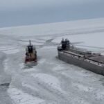 A Canadian freighter has been in the ice of the ingenious for days, and other ships come in to help with the liberation