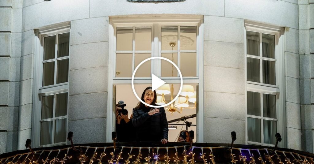 María Corina Machado appears in Oslo after a year in hiding