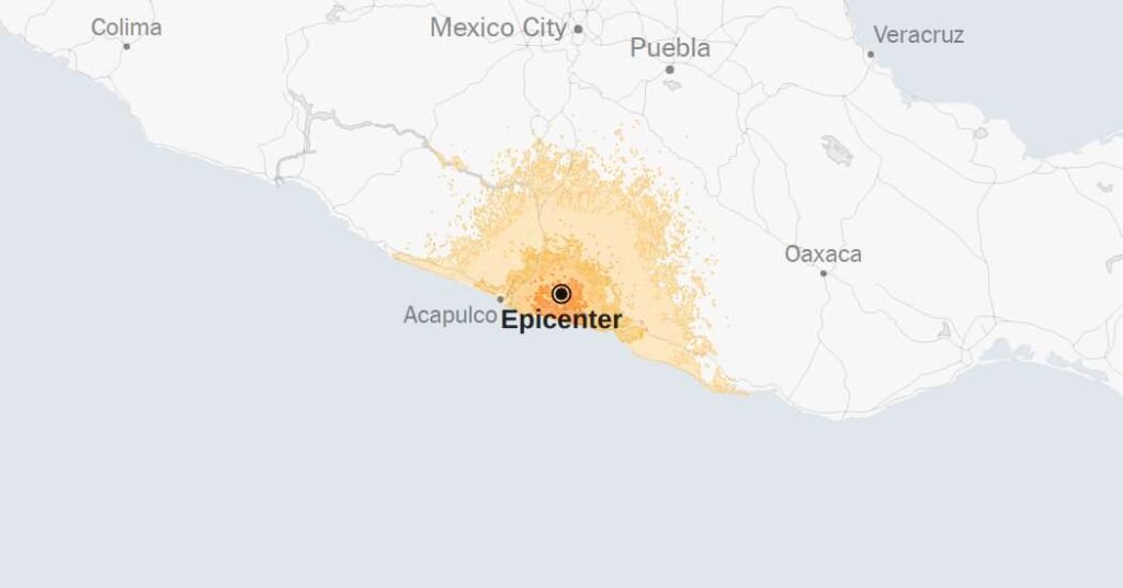 Map: Magnitude 6.5 earthquake hits Mexico