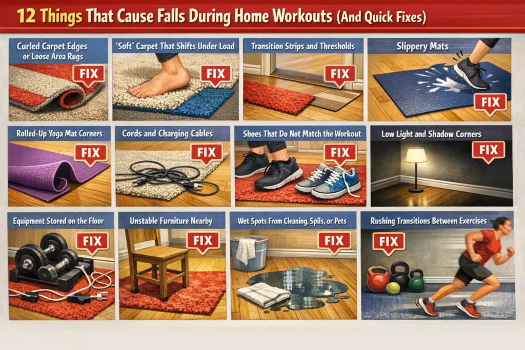 12 Things That Cause Falls While Working Out at Home (And Quick Fixes)