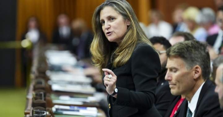Chrystia Freeland resigns as MP on Friday to take on Ukraine role – National