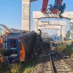 A crane falls onto a passenger train in a fatal accident in Thailand